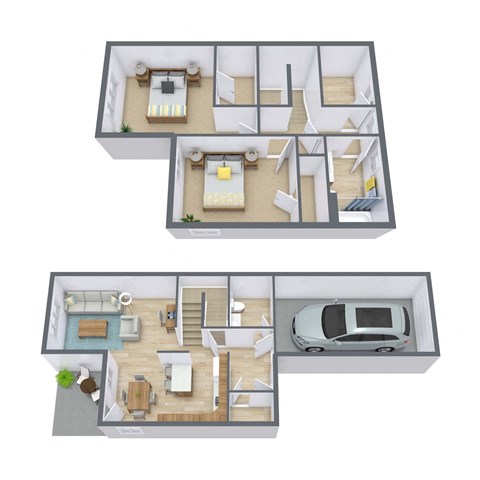 Bluestem Townhomes | Two Bedroom Floor Plan 215A